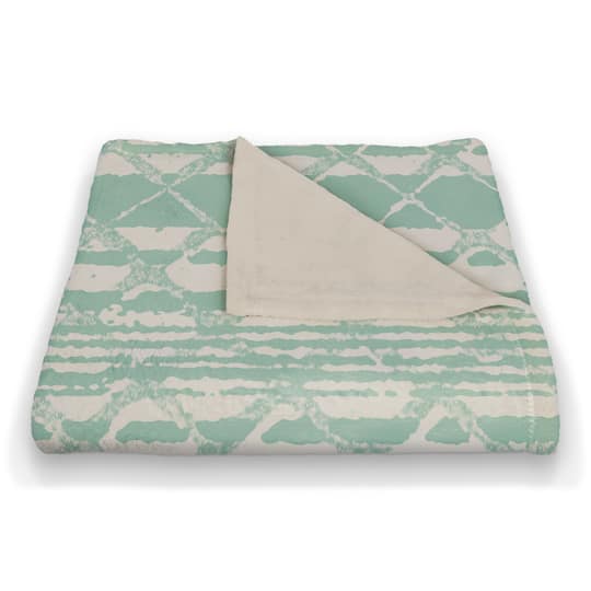 Blue Tribal Fleece Throw Blanket